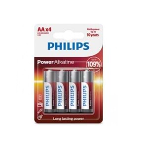 Philips Alkaline AA Kalem Pil 4 Adet LR6P4B/10