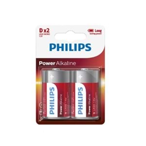Philips Power Alkaline Orta Pil D Boy 2 li LR20P2B/05