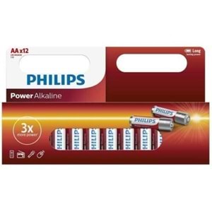 Philips Power Alkaline AA 12 li Kalem Pil LR6P12W/10